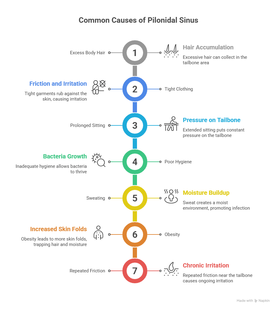 Causes of Pilondal Sinus